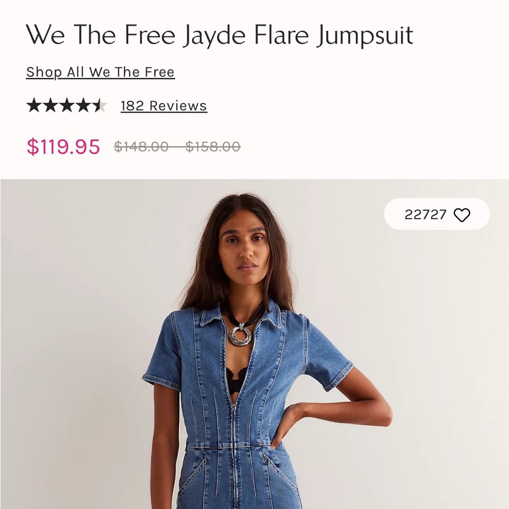 Jayde Flare Jumpsuit Blue Denim Jumpsuit